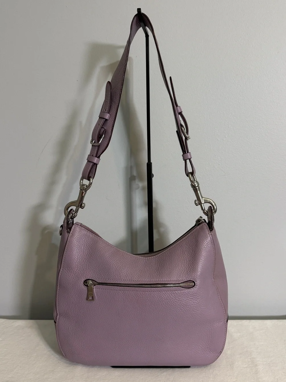 Coach Jes Hobo Shoulder Bag Lilac Purple Pebbled Leather F76695